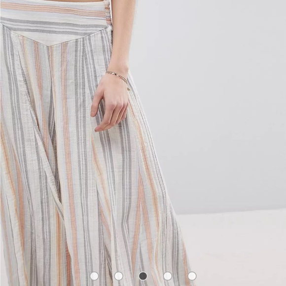 Free people Blair pull on stripe, wide leg, pant Ivory size xs - Picture 4 of 14